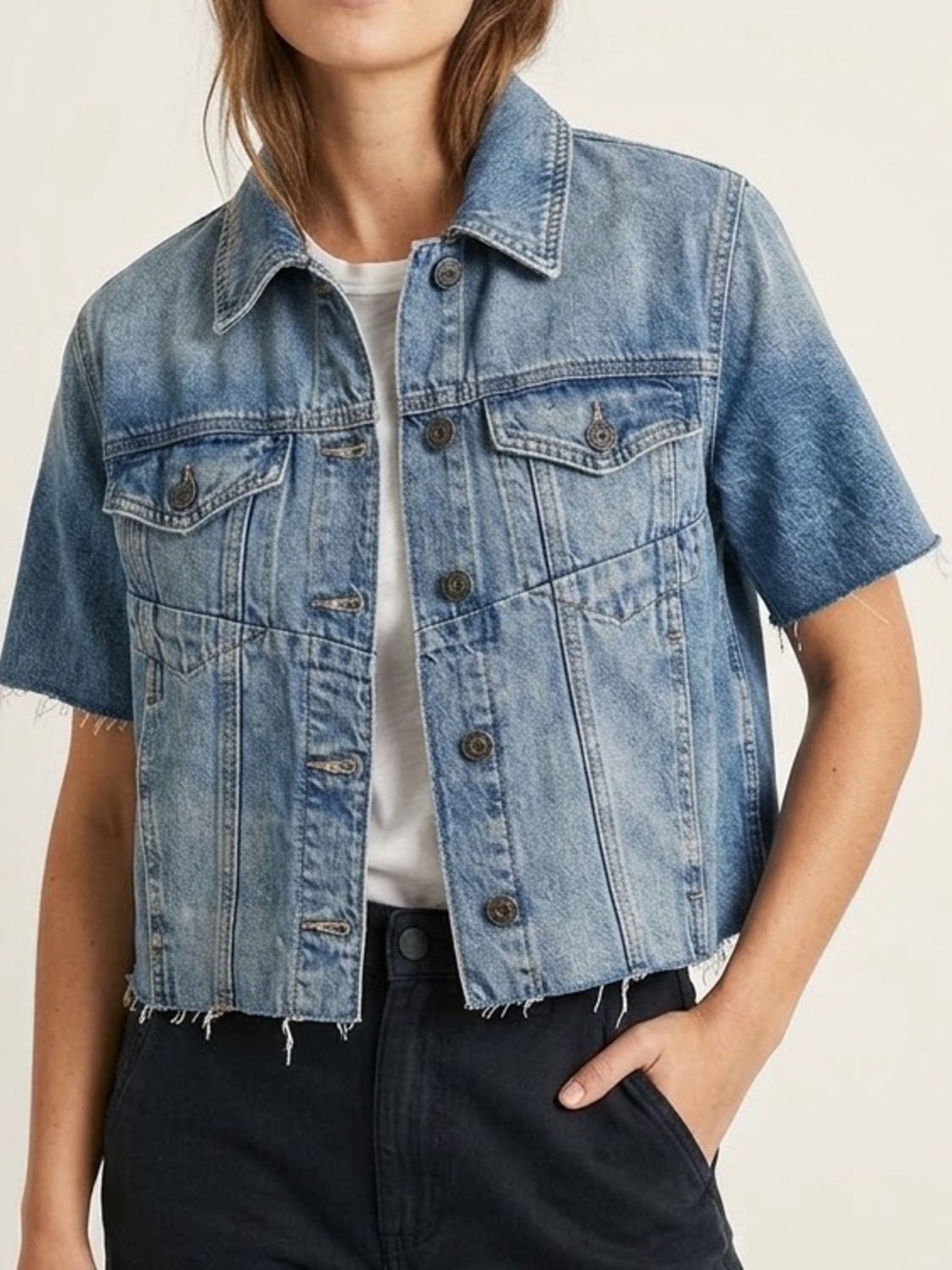 Hidden Denim HD-166-LT Denim Short Sleeve Jacket Size Medium NWT